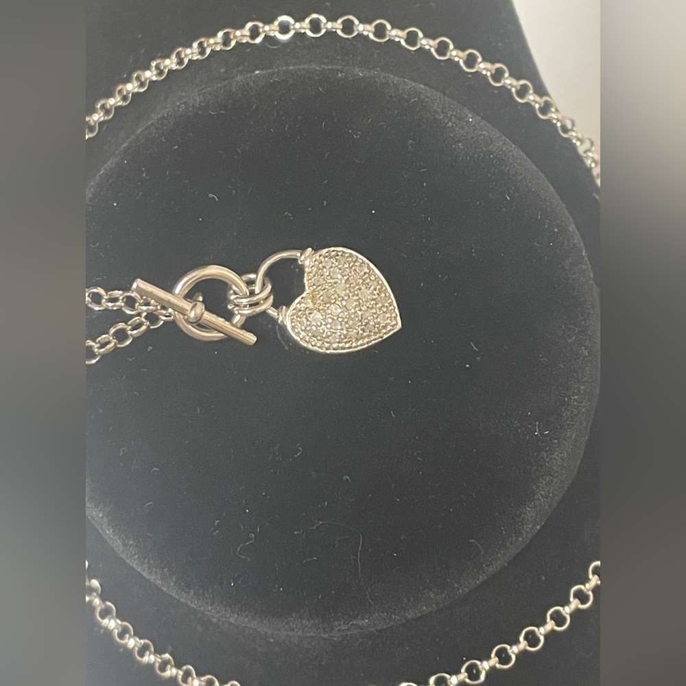 Sterling Silver Pave Necklace - Picture 6 of 8